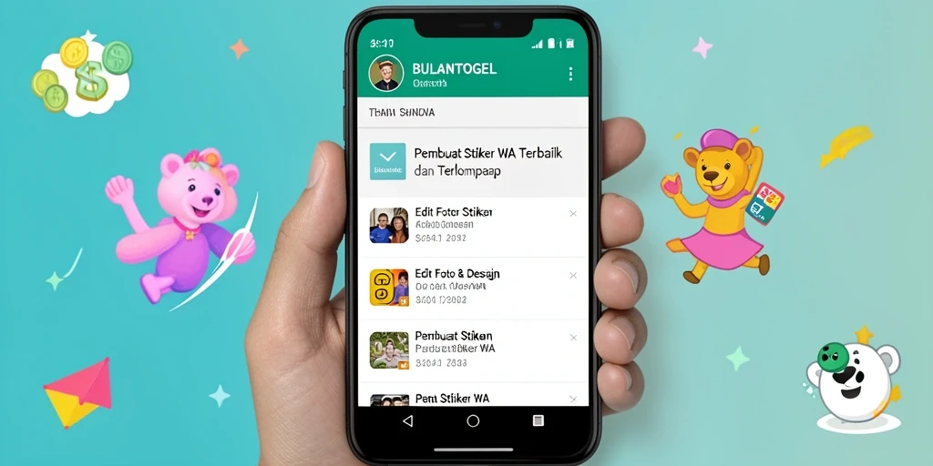 Tampilan antarmuka BULANTOGEL saat membuat stiker yang menarik.