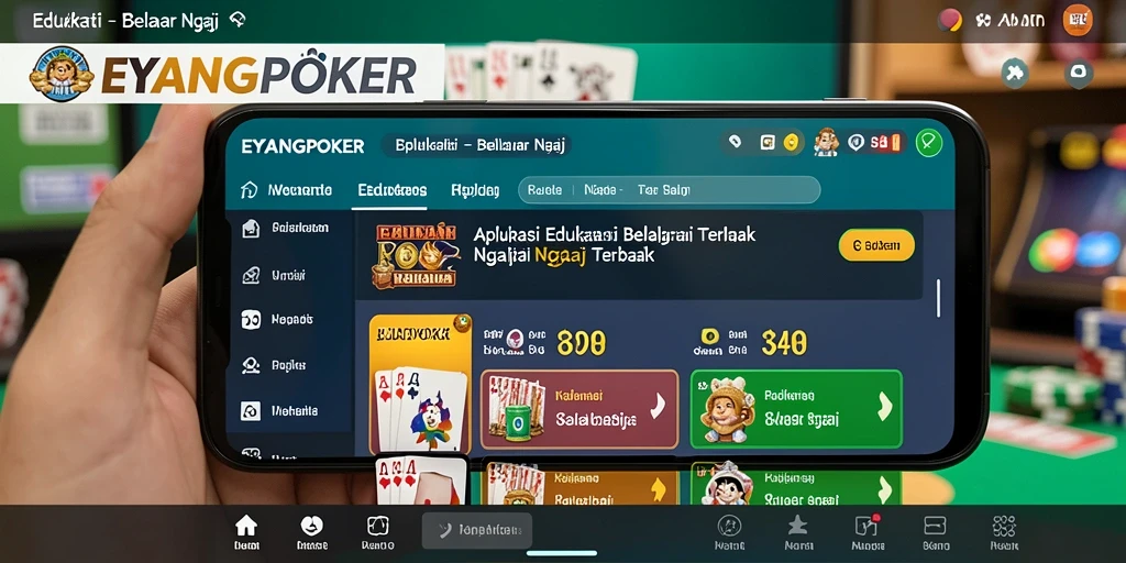 Tampilan antarmuka EYANGPOKER yang menarik dan interaktif untuk belajar ngaji.