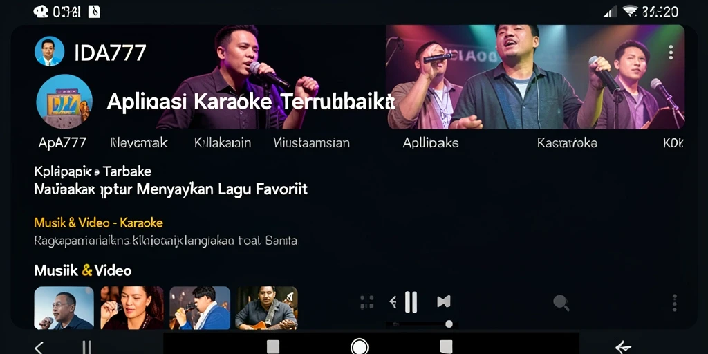 Tampilan antarmuka aplikasi IDA777 yang ramah pengguna untuk karaoke.
